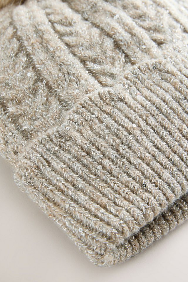 Next Strickmütze Glitzernde Strickmütze mit Bommel (1-St) – Bild 2 von 5