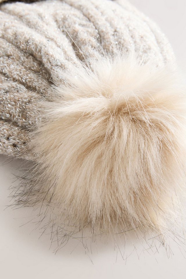 Next Strickmütze Glitzernde Strickmütze mit Bommel (1-St) – Bild 3 von 5