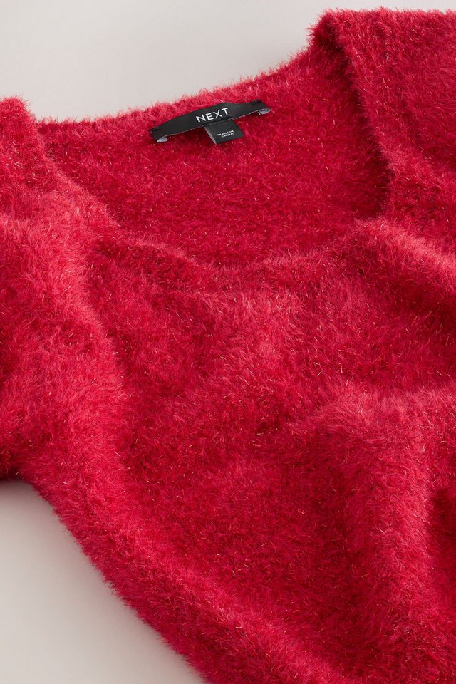 Next Strickpullover Funkelndes T-Shirt mit U-Ausschnitt (1-tlg) – Bild 5 von 5