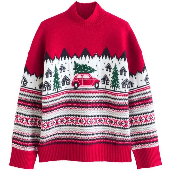 Next Strickpullover Langärmeliger Weihnachtspullover (1-tlg)