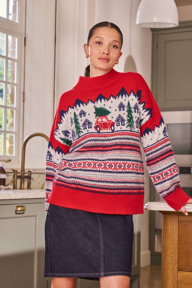 Next Strickpullover Langärmeliger Weihnachtspullover (1-tlg) – Bild 5 von 5