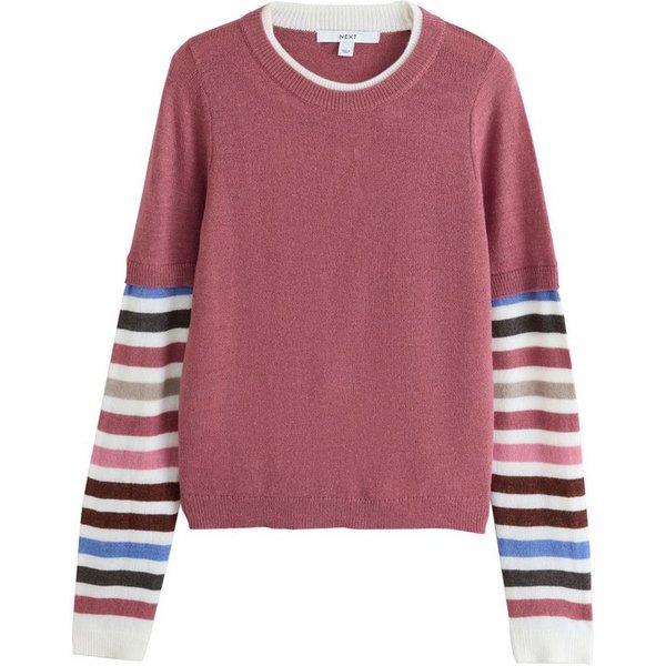Next Strickpullover Langarmshirt im Lagen-Look und Strickoptik (1-tlg)