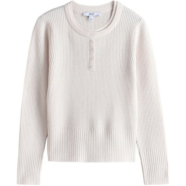Next Strickpullover Superweiches Henley-Langarmoberteil in Lagenoptik (1-tlg)