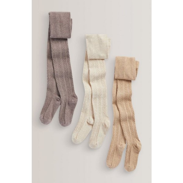 Next Strickstrumpfhose 3er-Pack Strumpfhose mit Zopfmuster (3 St)