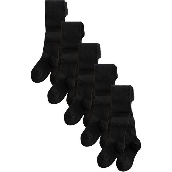 Next Strickstrumpfhose Schulstrumpfhose mit Baumwollel, 5er-Pack (5 St)