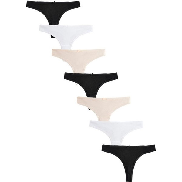 Next String Tanga-Slips mit hohem Baumwollanteil, 7er-Pack (7-St)