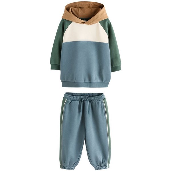 Next Sweatanzug Blockfarben-Kapuzensweatshirt und Jogginghose (2-tlg)
