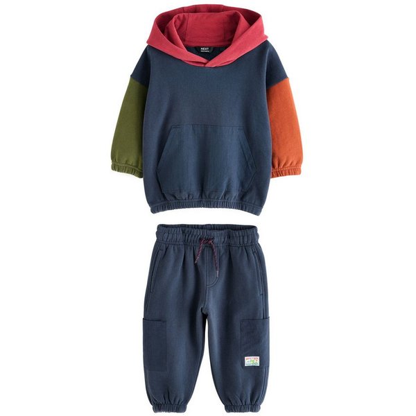 Next Sweatanzug Blockfarben-Kapuzensweatshirt und Jogginghose (2-tlg)