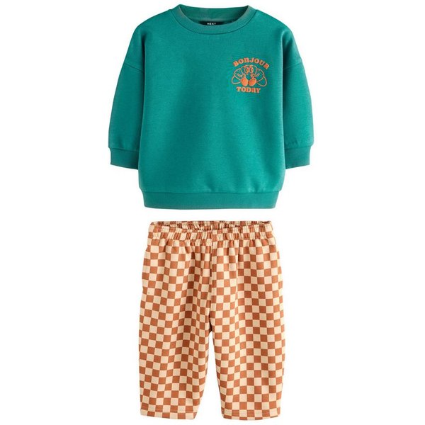 Next Sweatanzug Gemusterte Jogginghose und Sweatshirt im Set (2-tlg)