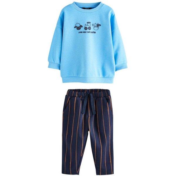 Next Sweatanzug Gemusterte Jogginghose und Sweatshirt im Set (2-tlg)