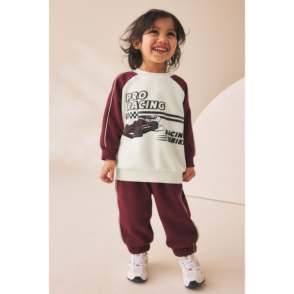 Next Sweatanzug Rundhals-Sweatshirt mit Print und Jogginghose (2-tlg)