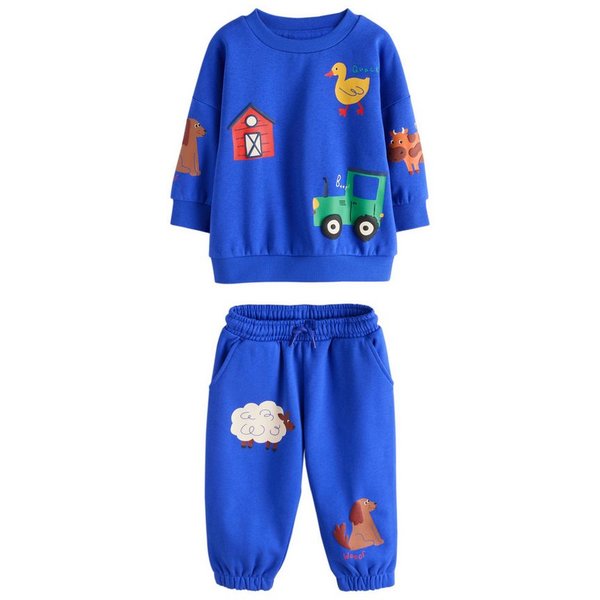 Next Sweatanzug Rundhals-Sweatshirt mit Print und Jogginghose (2-tlg)