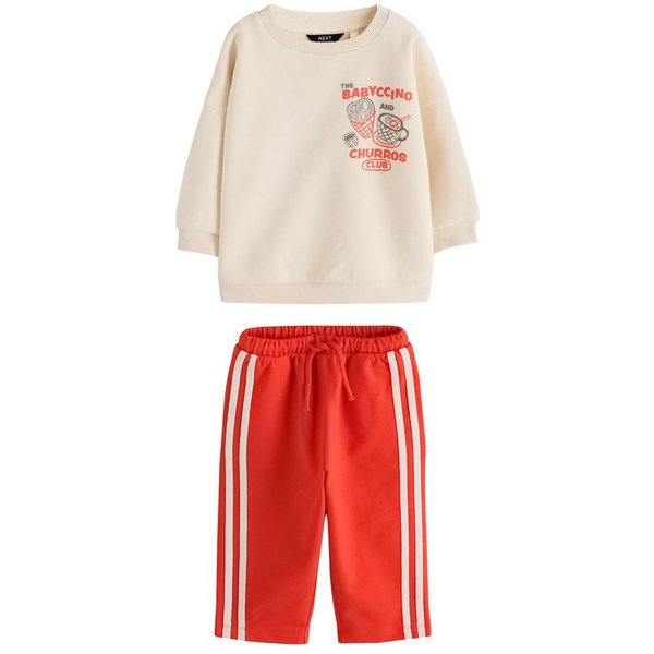 Next Sweatanzug Rundhals-Sweatshirt mit Print und Jogginghose (2-tlg)