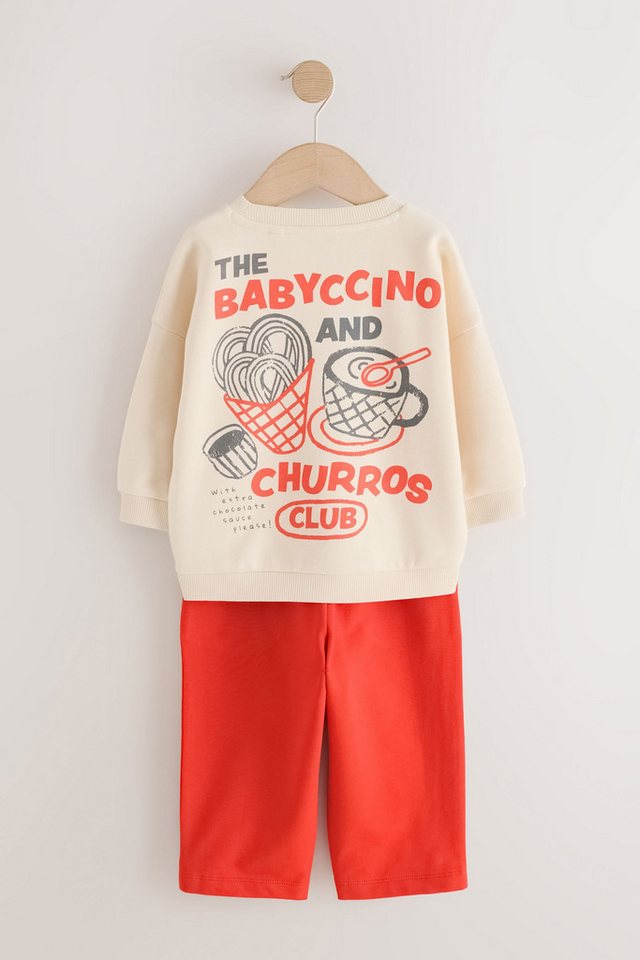 Next Sweatanzug Rundhals-Sweatshirt mit Print und Jogginghose (2-tlg) – Bild 2 von 4