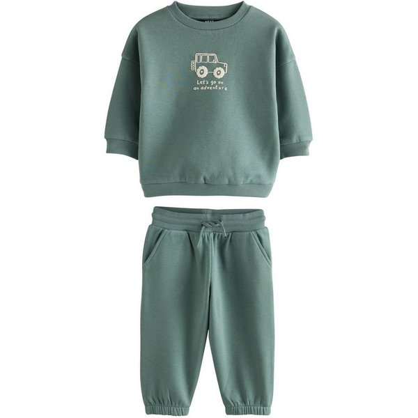 Next Sweatanzug Rundhalspullover mit Print und Jogginghose im Set (2-tlg)