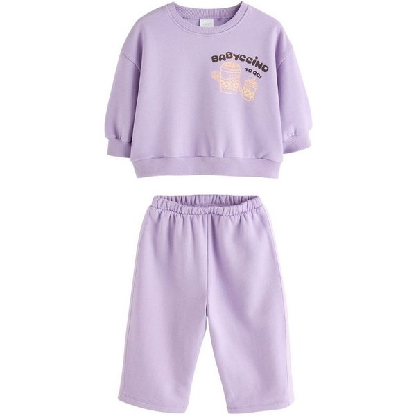 Next Sweatanzug Sweatshirt und Leggings mit Barrel-Bein im Set (2-tlg)