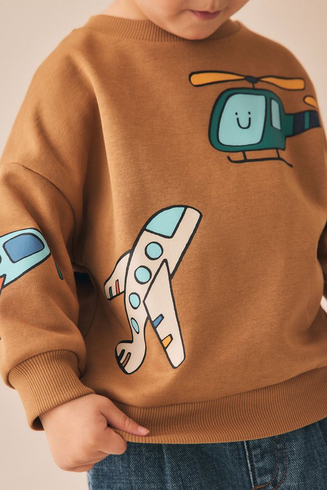 Next Sweater Jersey-Sweatshirt mit Rundhalsausschnitt und Print (1-tlg) – Bild 5 von 5