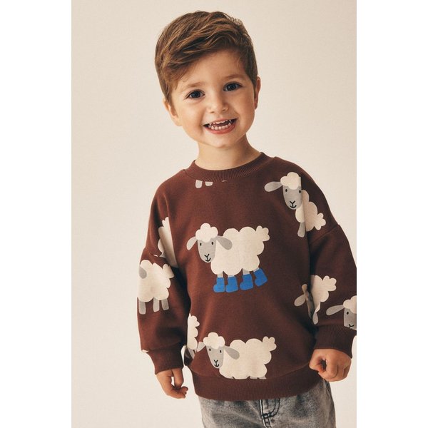 Next Sweater Jersey-Sweatshirt mit Rundhalsausschnitt und Print (1-tlg)
