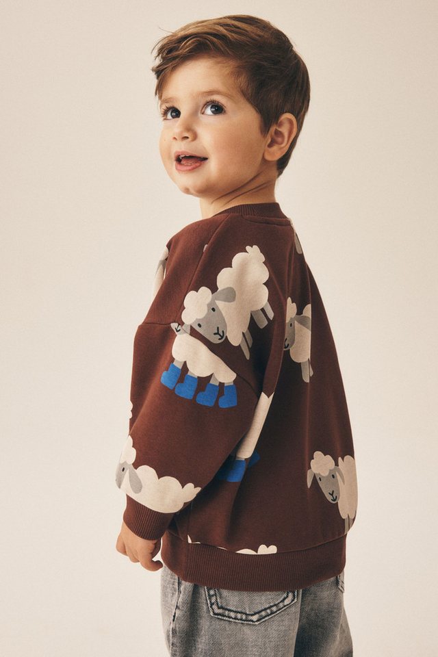 Next Sweater Jersey-Sweatshirt mit Rundhalsausschnitt und Print (1-tlg) – Bild 2 von 4