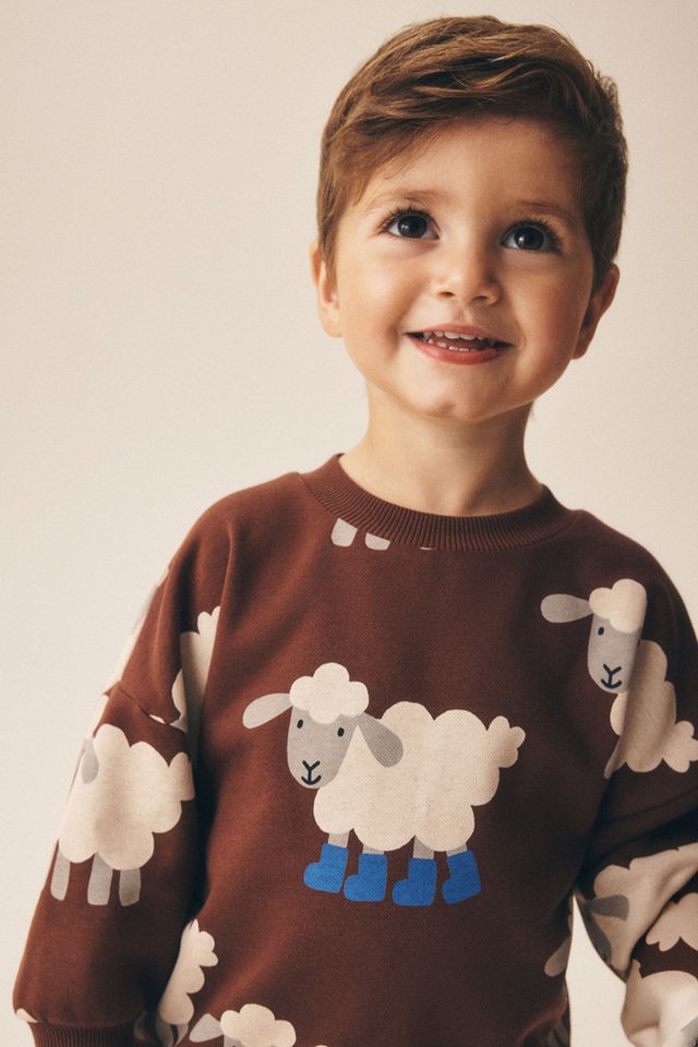 Next Sweater Jersey-Sweatshirt mit Rundhalsausschnitt und Print (1-tlg) – Bild 3 von 4