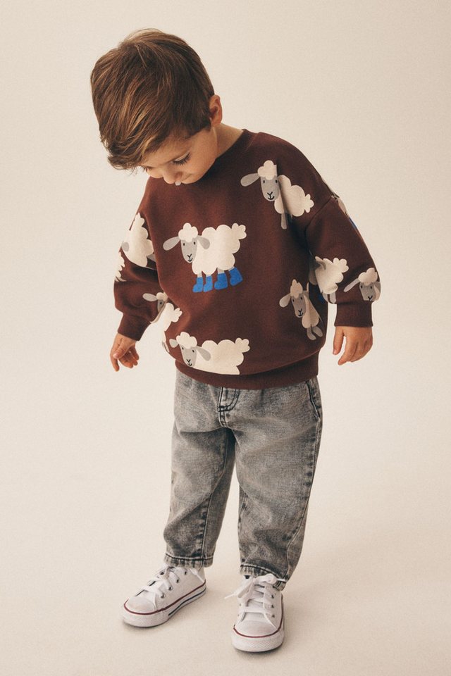 Next Sweater Jersey-Sweatshirt mit Rundhalsausschnitt und Print (1-tlg) – Bild 4 von 4