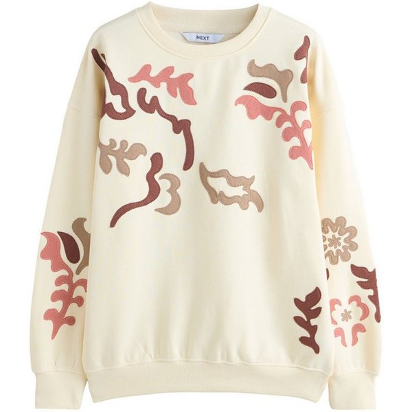 Next Sweater Sweatshirt mit Applikation, Kurzgröße (1-tlg)