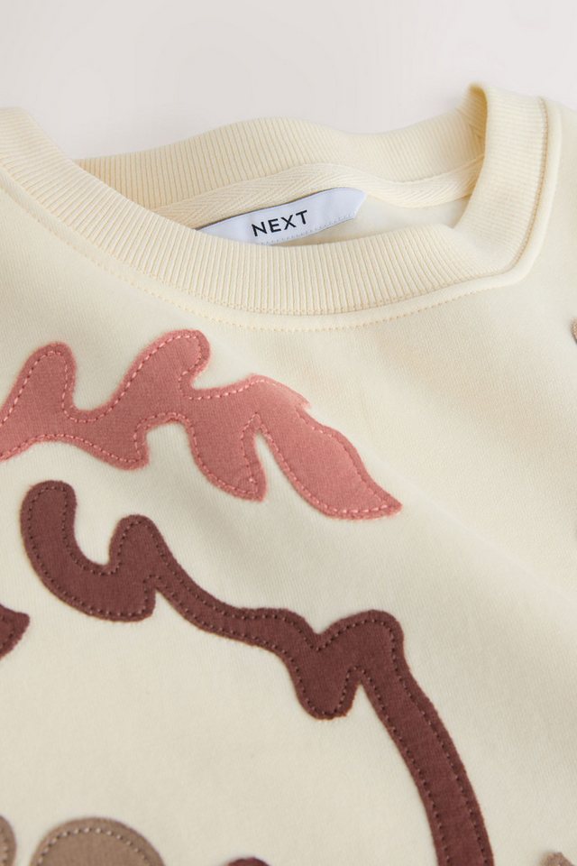 Next Sweater Sweatshirt mit Applikation, Kurzgröße (1-tlg) – Bild 4 von 5