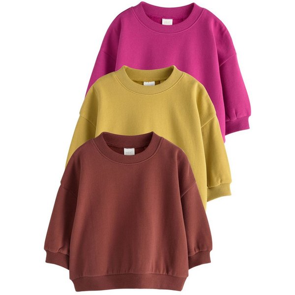 Next Sweater Sweatshirts mit Rundhalsausschnitt, 3er-Pack (3-tlg)