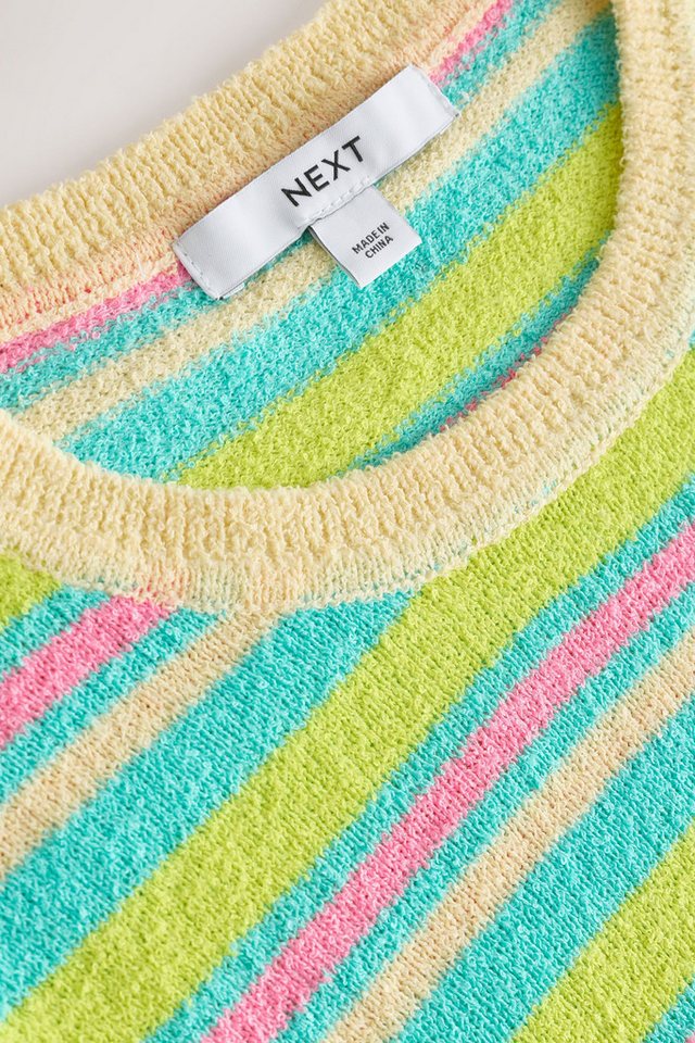 Next T-Shirt Kurzärmeliges, gestricktes Frottee-T-Shirt (1-tlg) – Bild 3 von 5