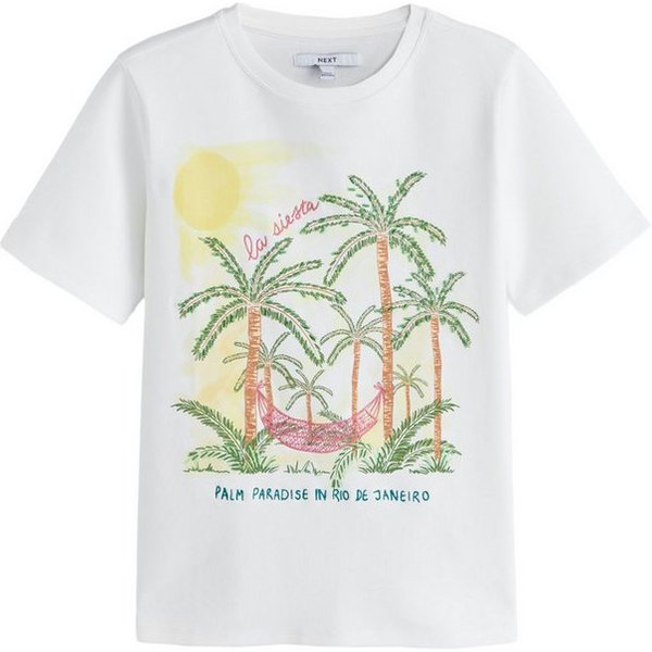 Next T-Shirt Schweres T-Shirt, bestickt und perlenbesetzt (1-tlg)