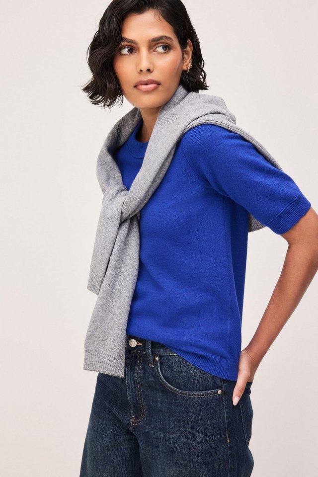 Next T-Shirt Superweicher, kurzärmeliger Strickpullover (1-tlg) – Bild 3 von 5