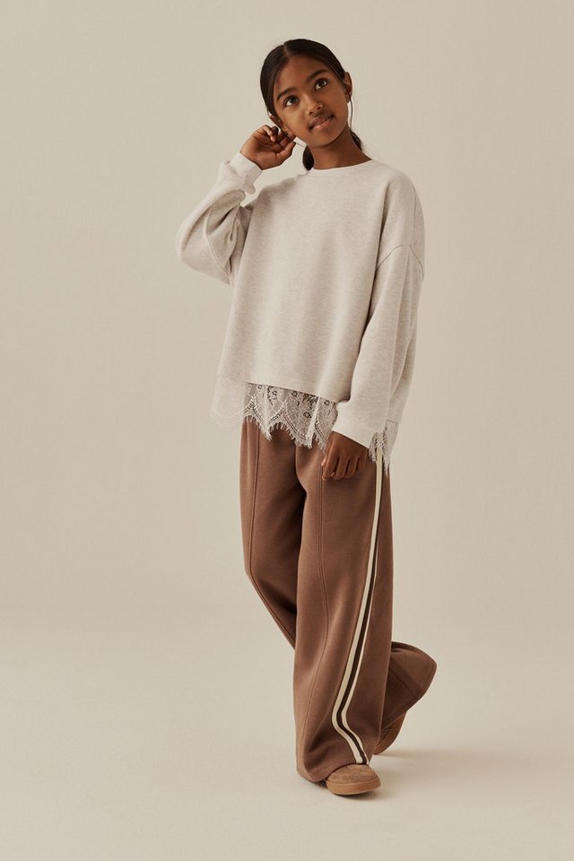 Next T-Shirt Sweatshirt mit Spitzensaum (1-tlg) – Bild 4 von 5