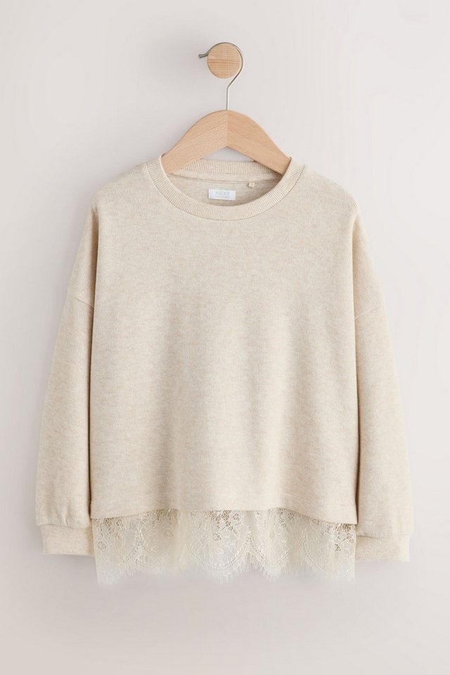 Next T-Shirt Sweatshirt mit Spitzensaum (1-tlg) – Bild 5 von 5