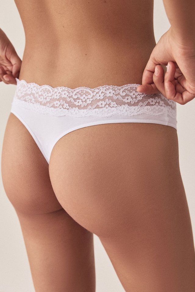 Next Tanga 7er-Pack Baumwollslips mit Spitze, Tanga (7-St) – Bild 2 von 5