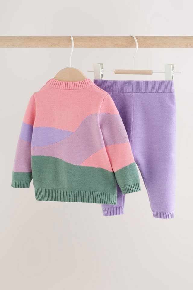 Next Top & Leggings Baby-Set: Strickpullover mit Motiv und Leggings (2-tlg) – Bild 2 von 5