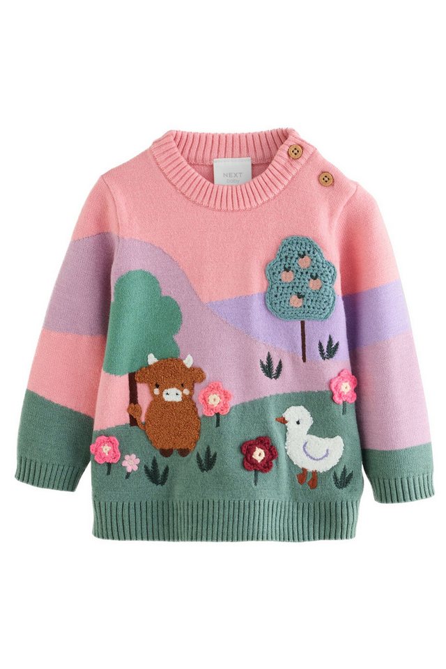 Next Top & Leggings Baby-Set: Strickpullover mit Motiv und Leggings (2-tlg) – Bild 3 von 5