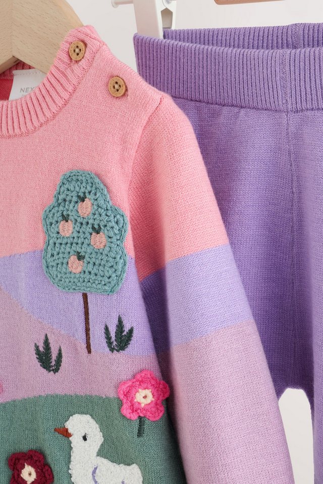 Next Top & Leggings Baby-Set: Strickpullover mit Motiv und Leggings (2-tlg) – Bild 5 von 5