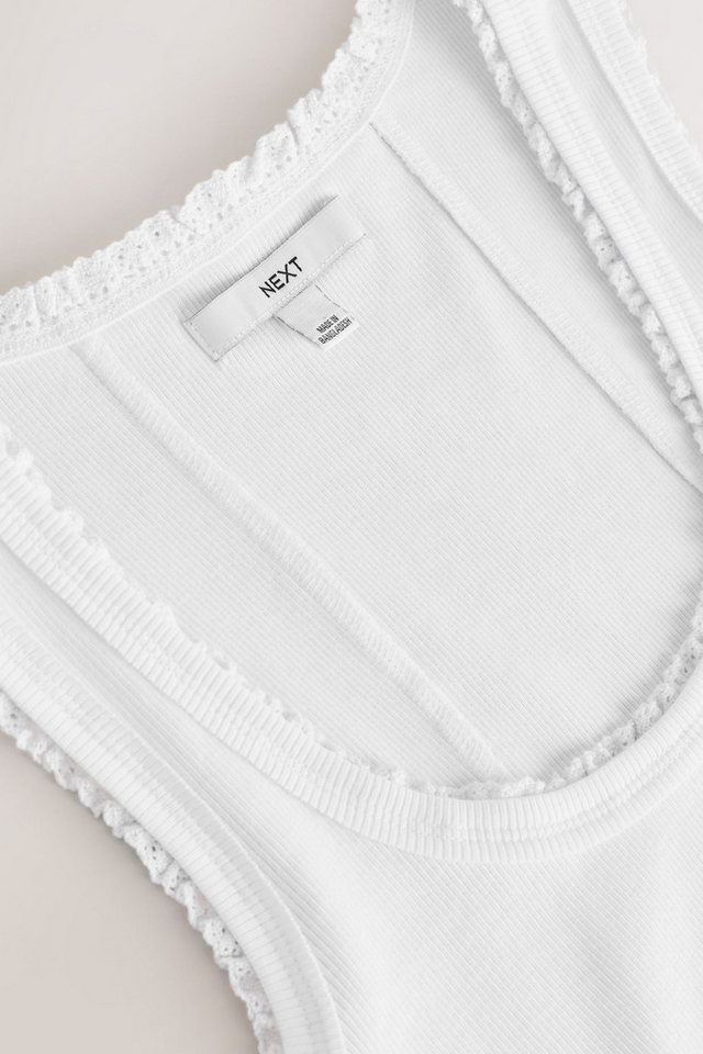 Next Trägertop Geripptes Premium Tanktop mit U-Ausschnitt (1-tlg) – Bild 3 von 5