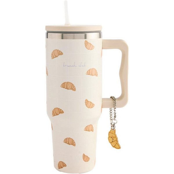 Next Trinkflasche Wasserflasche mit Trinkhalm 900 ml Brunch Club