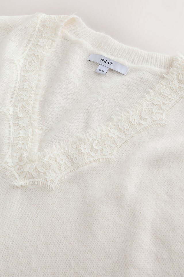 Next V-Ausschnitt-Pullover Gestricktes Tanktop mit V-Ausschnitt und Spitze (1-tlg) – Bild 2 von 5