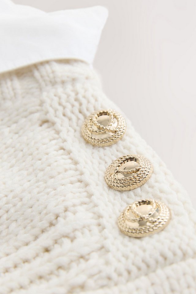 Next V-Ausschnitt-Pullover Strickpullover mit V-Ausschnitt und Hemdlage (1-tlg) – Bild 2 von 3