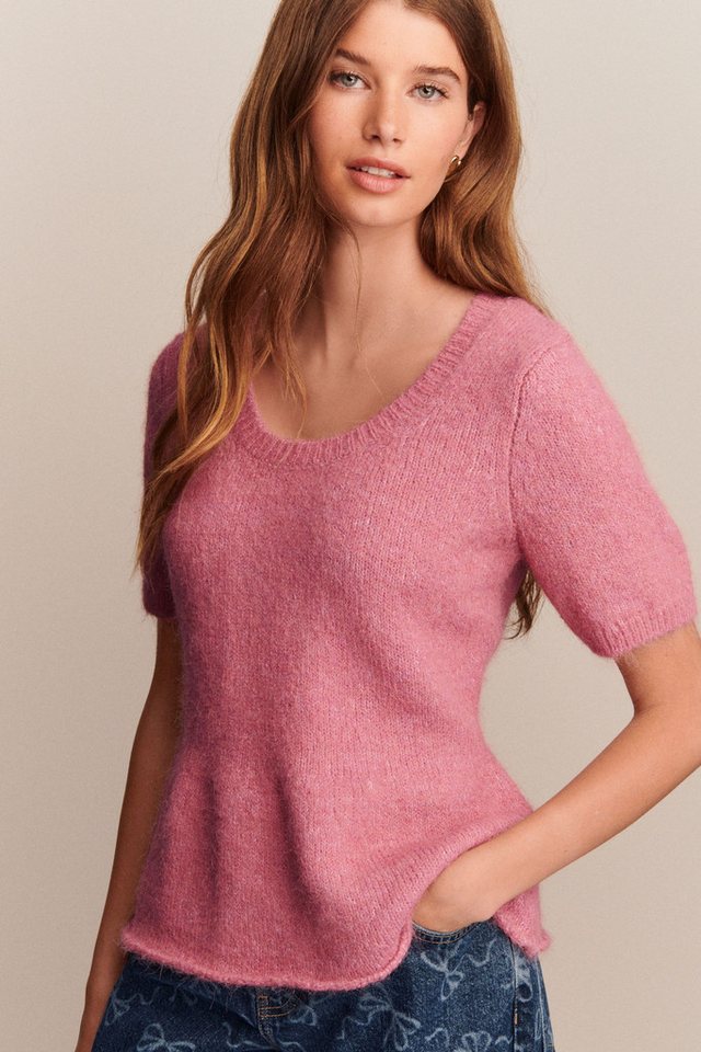 Next Vokuhila-Pullover Schößchenoberteil mit U-Ausschnitt und Alpakawolle (1-tlg) – Bild 5 von 5