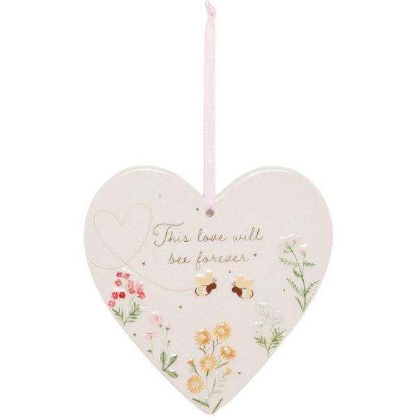 Next Wanddekoobjekt Florales Schild „Love“ mit Biene