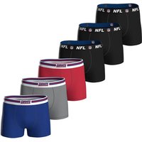 NFL Herren Boxershorts, 6er Pack - NFL Teams, Boxers, Football, Logo, Baumwollmischung, Größe M in Bunt