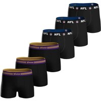 NFL Herren Boxershorts, 6er Pack - NFL Teams, Boxers, Football, Logo, Baumwollmischung, Größe L in Bunt