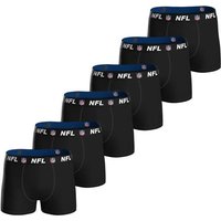 NFL Herren Boxershorts, 6er Pack - NFL Shield 6Pack Boxers, Baumwoll-Stretch, Logobund, Größe 2XL in Schwarz
