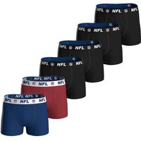 NFL Herren Boxershorts, 6er Pack - NFL Shield 6Pack Boxers, Baumwoll-Stretch, Logobund, Größe L in Schwarz