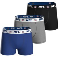 NFL Herren Boxershorts, 3er Pack - NFL Shield 3Pack Boxers, Baumwoll-Stretch, Logobund, Größe 2XL in Blau