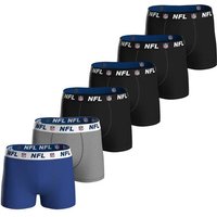 NFL Herren Boxershorts, 6er Pack - NFL Shield 6Pack Boxers, Baumwoll-Stretch, Logobund, Größe XL in Schwarz