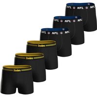 NFL Herren Boxershorts, 6er Pack - NFL Teams, Boxers, Football, Logo, Baumwollmischung, Größe L in Bunt
